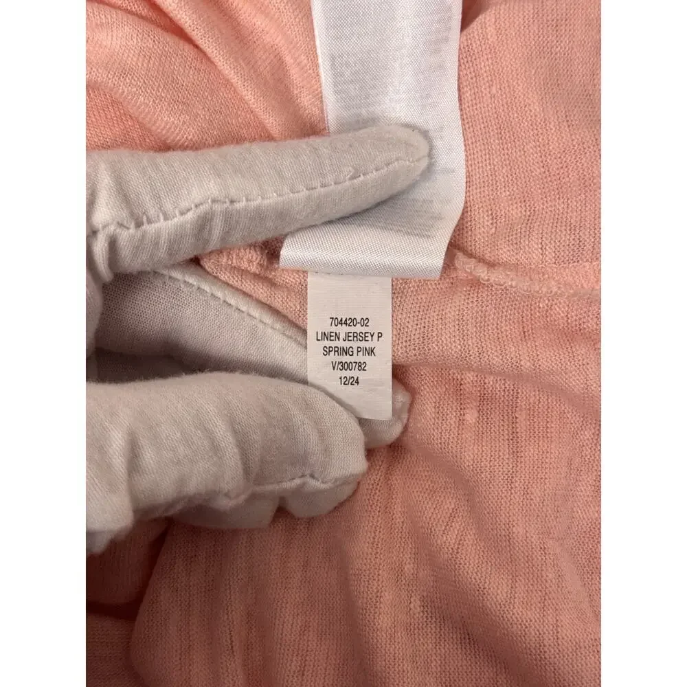 Banana Republic Polo Shirt XL Tall Mens Linen Jersey Knit Light Pink Resort